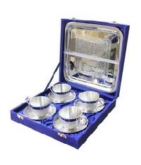 Silver Plated Tea Cup Plate Set