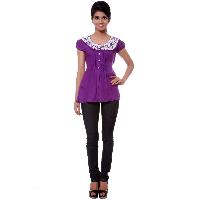 Womens Cotton Violet Tunic Top