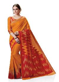 Meghdoot Mustard Colour Kanchipuram Spun Silk Woven Saree