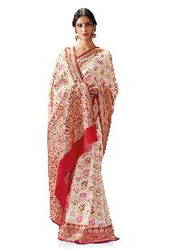 Red Colour Kanchipuram Woven Spun Silk Saree