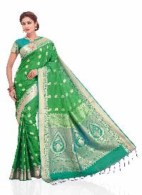 Meghdoot Turquoise Green Colour Art Silk Woven Saree