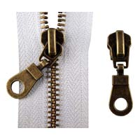antique brass zipper