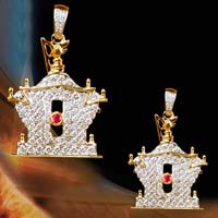 Aksharderi Real Diamond Pendents 18 K Gold Jewellery