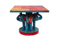 Ethnic Multicoloured Elephant Decoration Stand