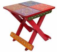 Ethnic Rajasthani Meenakari Stool ( 12 Inches Tall)
