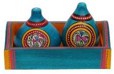 Warli Painted Earthen Salt n Pepper Shaker