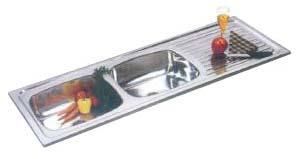 Stainless Steel Double Bowl Sink With Drain Board