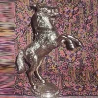 Silver Plated Aluminum Horse Statue