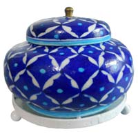 Blue pottery decorative rose bowl RBS 003