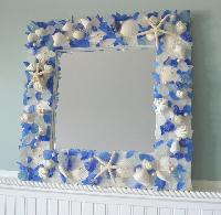 shell decorated mirrors