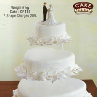 3 Tier Heart Shape Cake with Stand