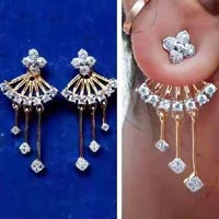 Gold Diamond Ear Studs