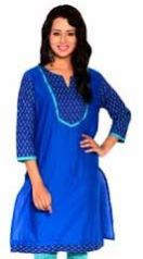 Purple Handloom Cotton Ladies Kurti