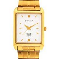 Sonata Golden Chain Mens Wrist Watches