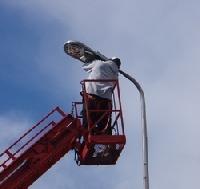 street light pole erection equipment