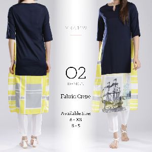 02 Crepe Ladies Kurtis