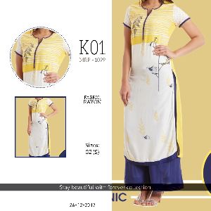 K01 Rayon Ladies Kurtis