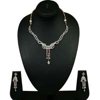 CZ Diamond Necklace Set