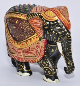 Painted Carved Elephant