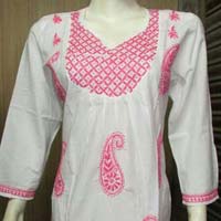 Colored Chikankari Kurti