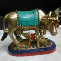 Brass Kamdhenu Cow Statues