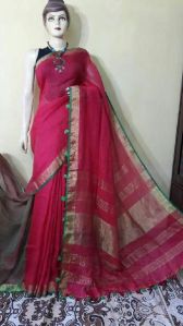 Pure zari linen sarees