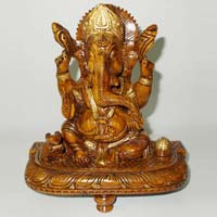 Wooden Carved Ganesh Statue