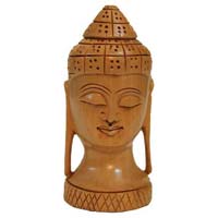 Wooden Gautam Head Statue