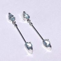 Natural Blue Topaz Earring in Sterling Silver