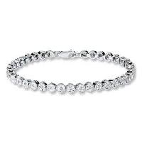 Diamond silver bracelet