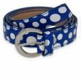 Artificial Leather Ladies Blue Polka Belt